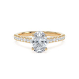 Lab-Grown Round Brilliant Cut Diamond Engagement Ring Diamond Shoulders | The Marie Ring