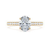 Lab-Grown Round Brilliant Cut Diamond Engagement Ring Diamond Shoulders | The Marie Ring