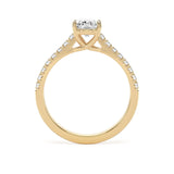 Lab-Grown Round Brilliant Cut Diamond Engagement Ring Diamond Shoulders | The Marie Ring