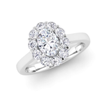 Harrogate Jewellers Oval Cut Diamond Engagement Ring Vintage Inspired Halo 