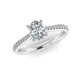Harrogate Jewellers' BEA lab-grown diamond engagement ring with oval cut solitaire and set shoulders design, perfect for bespoke weddings in Yorkshire.