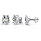 Classic Oval Cut Solitaire Diamond Earrings 1.00ct by Harrogate Jewellers, crafted in 18ct white gold, perfect for bespoke Yorkshire weddings or engagement gifts.