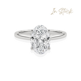 Platinum 2.00ct Oval Cut Lab-Grown Diamond Solitaire Engagement Ring | D/VVS