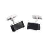 Men's Platinum Onyx Rectangle Cufflinks by Harrogate Jewellers, bespoke jewellery in Harrogate Yorkshire, perfect for wedding and engagement occasions.