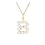 Pearl necklace with gold chain on a white background