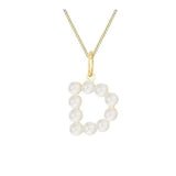 Pearl necklace with gold chain on a white background