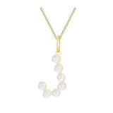 Pearl necklace with gold chain on a white background