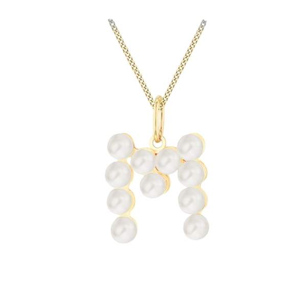 9ct Yellow Gold Pendant from Harrogate Jewellers featuring a pearl initial design, perfect for bespoke jewellery lovers in Harrogate, Yorkshire.