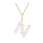 9ct yellow gold pearl initial pendant by Harrogate Jewellers, bespoke jewellery from Yorkshire, perfect for weddings or engagements