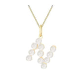 9ct yellow gold pearl initial pendant by Harrogate Jewellers, bespoke jewellery from Yorkshire, perfect for weddings or engagements