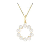 9ct Yellow Gold Pearl Initial Pendant by Harrogate Jewellers, bespoke jewellery in Yorkshire. Exquisite Earth-mined pearls on white gold chain.