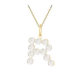 9ct Yellow Gold Pearl Initial Pendant by Harrogate Jewellers, beautifully crafted with freshwater pearls, ideal for bespoke jewellery gifts in Harrogate, Yorkshire