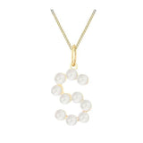 9ct yellow gold pearl initial pendant by Harrogate Jewellers, bespoke Yorkshire jewellery, perfect for gifting or personal use