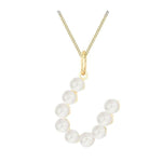 9ct Yellow Gold Pearl Initial Pendant from Harrogate Jewellers, bespoke jewellery in Harrogate Yorkshire, ideal for wedding or engagement.