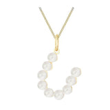 9ct Yellow Gold Pearl Initial Pendant from Harrogate Jewellers, bespoke jewellery in Harrogate Yorkshire, ideal for wedding or engagement.
