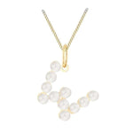 9ct Yellow Gold Pearl Initial Pendant from Harrogate Jewellers, bespoke Yorkshire jewellery, perfect choice for wedding or engagement gift.