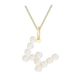 9ct Yellow Gold Pearl Initial Pendant from Harrogate Jewellers, bespoke Yorkshire jewellery, perfect choice for wedding or engagement gift.