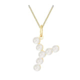 9ct yellow gold initial pendant necklace with pearl embellishments from Harrogate Jewellers, ideal for bespoke jewellery lovers in Harrogate, Yorkshire.