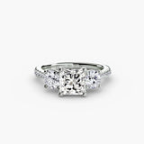 Three Stone with Pavé Band