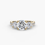 Three-Stone with Pavé Band
