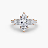 Three-Stone Ring with Pavé Band 4