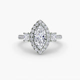 Halo Three Stone Ring