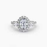 Halo Three Stone Ring