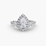 Halo Three Stone Ring