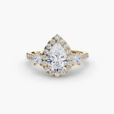 Halo Three Stone Ring