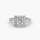 Three-Stone Ring with Halo 2