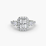 Halo Three Stone Ring