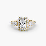 Halo Three Stone Ring