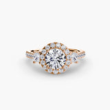 Halo Three Stone Ring