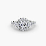 Halo Three Stone Ring