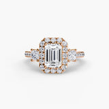 Halo Three Stone Ring