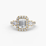 Halo Three Stone Ring