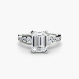 The Iris Solitaire Diamond Shoulders