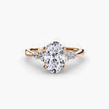 The Adeline Solitaire Diamond Shoulders
