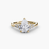 The Adeline Solitaire Diamond Shoulders