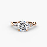 The Adeline Solitaire Diamond Shoulders