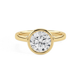 Lab-Grown Round Brilliant Cut Diamond Rub-Over Bezel Set Engagement Ring | The Solace Ring