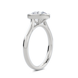 Lab-Grown Round Brilliant Cut Diamond Rub-Over Bezel Set Engagement Ring | The Solace Ring