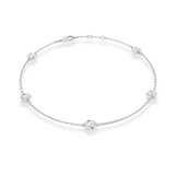 Lab Grown Diamond Rub-Over Set Bracelet White Gold