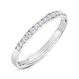 Ladies Platinum Grain Set Round Brilliant Cut Diamond Ring 2mm
