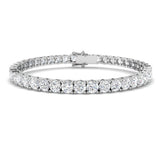 Lab-Grown 12.00ct Round Brilliant Cut Platinum Diamond Tennis Bracelet