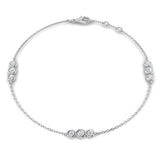 Natural Diamond Rub-over Set Bracelet 18ct White Gold
