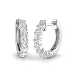 Small Lab-Grown Diamond Hoop Earrings 0.58ct by Harrogate Jewellers, a product of Yorkshire's bespoke jewellery craftsmanship, made from platinum with intricate design and brilliant shine.