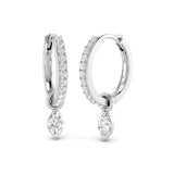 Marquise Cut Diamond Hoop Earrings