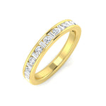 Harrogate Jewellers' Mixed Cut Channel Set Diamond Eternity Ring in platinum, featuring laboratory grown and Earth Mined Diamonds, bespoke jewellery piece from Yorkshire.