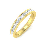 Harrogate Jewellers' Mixed Cut Channel Set Diamond Eternity Ring in platinum, featuring laboratory grown and Earth Mined Diamonds, bespoke jewellery piece from Yorkshire.